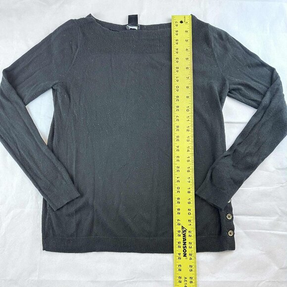 Ann Taylor Black Button-Detail Pull Over Sweater - Picture 8 of 8